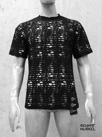 Gothic T-Shirt, Netzshirt, Herren Netzshirt, Netzshirt für Herren, schwarzes Netzshirt, 