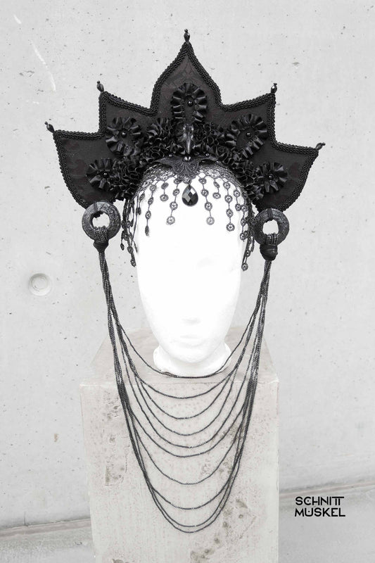 Headdress, Gothicheaddress, Kopfschmuck, Gothic Kopfschmuck, Kopfschmuck mit Rabenschädel