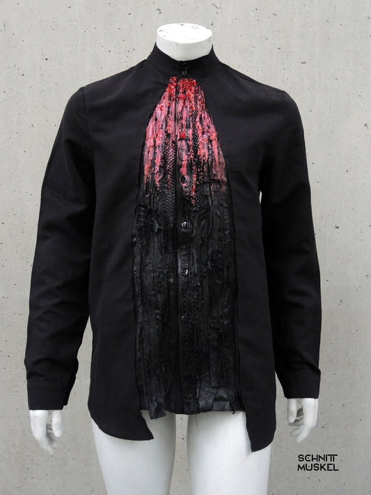 Hemd Bloddrain, Hemd Blutregen, Gothic Hemd. Halloeewnhemd, Halloween Mode, Gothicmode, Blutige Mode, Bloody fashion