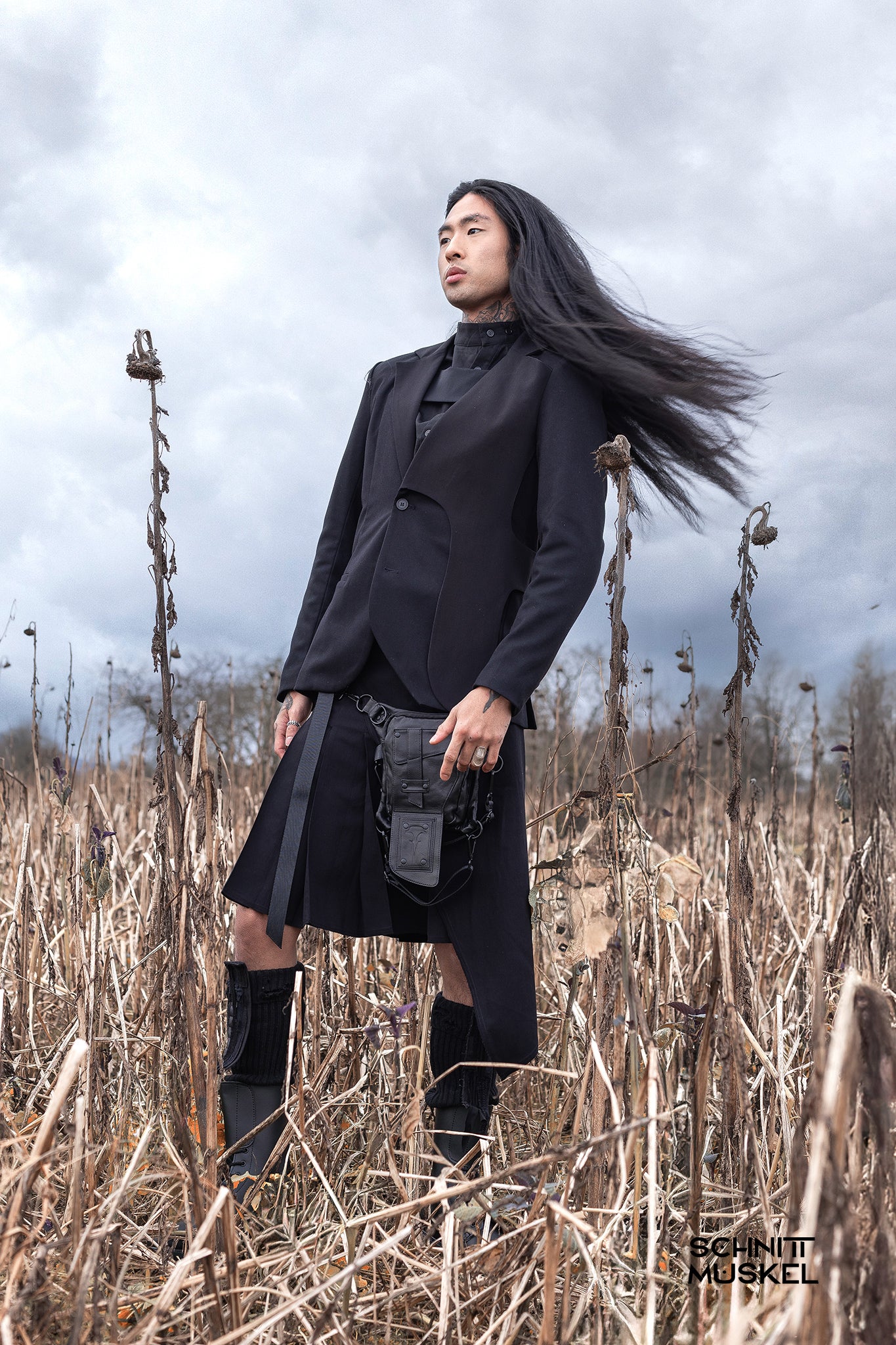 darkavantgardeJackett, Gothicjackett, Harnessjackett, Harnessjacke, Gothicmode für Herren, Herrenrock, Kilt schwarz