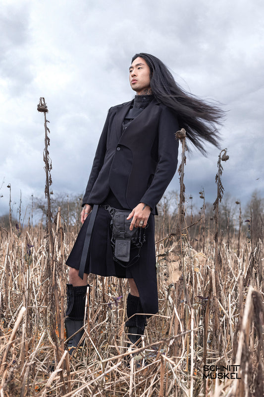 darkavantgardeJackett, Gothicjackett, Harnessjackett, Harnessjacke, Gothicmode für Herren, Herrenrock, Kilt schwarz