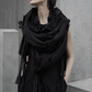 darkavantgarde Schal, schwarzer langer Winterschal, Schal Überlänge, Resteschal, Gothicschal