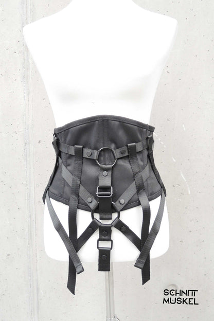 Gothic Taillenkorsett, kinky Taillenkorsett darkwear, darkavantgarde Korsett, Gothicmode für Damen