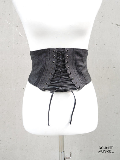 Korsettgürtel breiter Gürtel Gothicgürtel, darkwear, Streetgoth, Korsett, Taillenkorsett, Denimkorsett