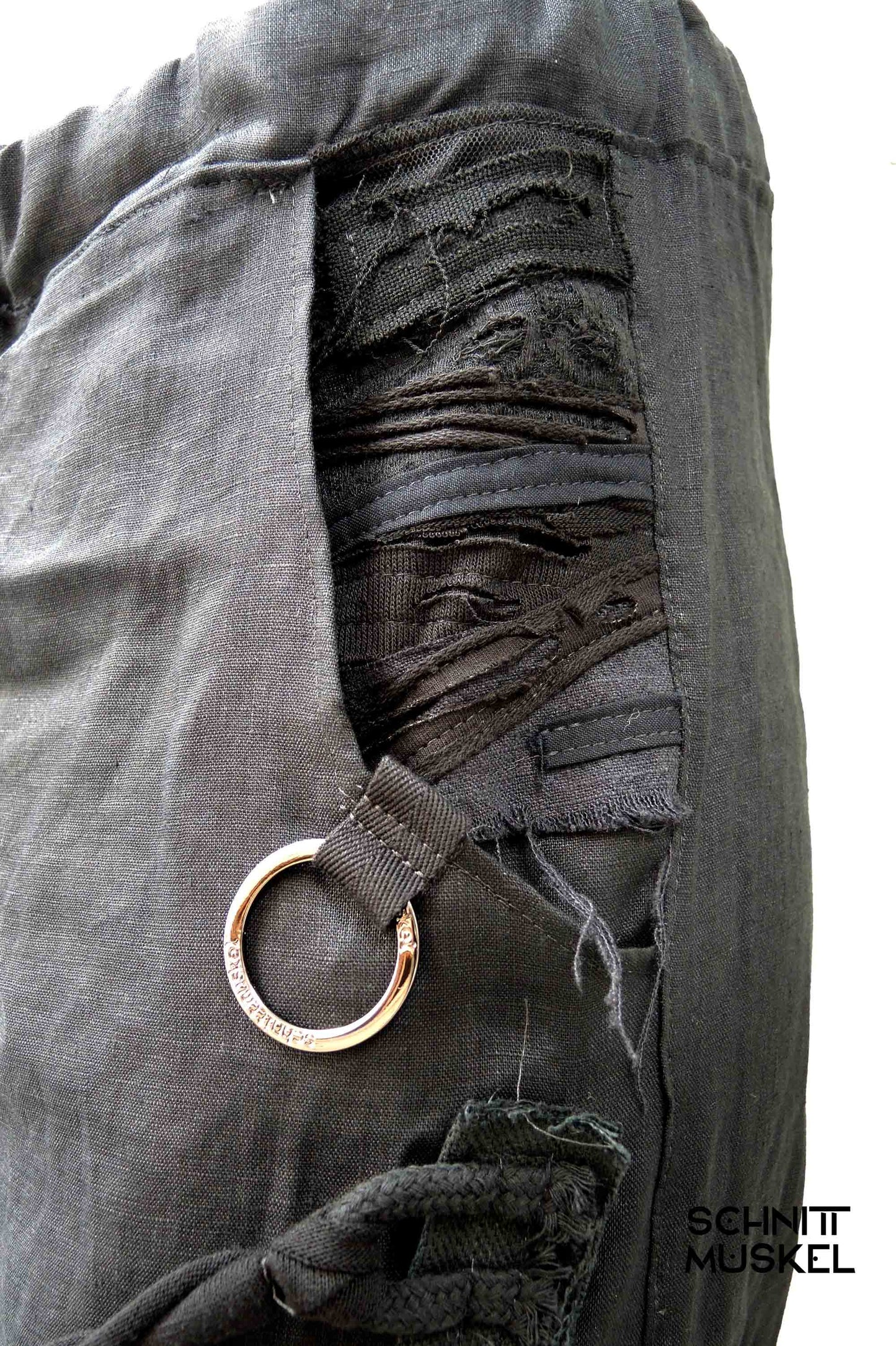 Ninjahose, Leinenhose, darkwear, darkavantgarde Hose, darkavantgarde mode, darkavantgarde Herrenhose, drop chrotch Hose, Gothichose, Gothicmode für Herren, destroyed Mode