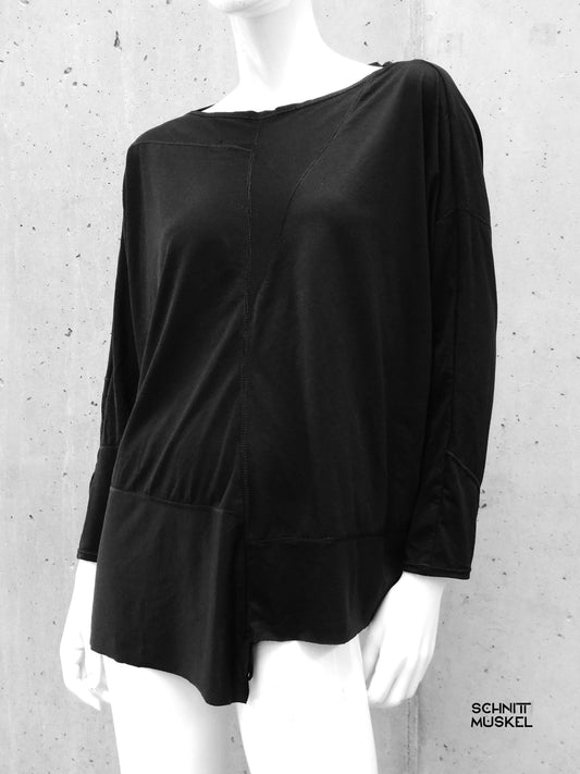 leichtes schwarzes Shirt, Gothicshirt, darkavantgarde Shirt, darkwear