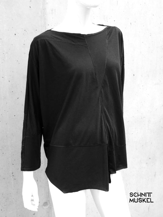 leichtes schwarzes Shirt, Gothicshirt, darkavantgarde Shirt, darkwear