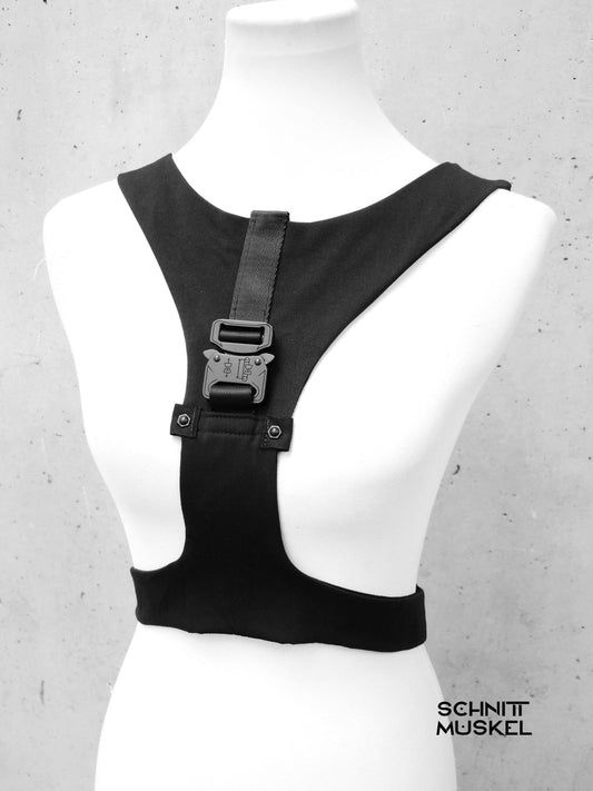 Harness mit Schnalle, Techwearharness, Technostyle, Technoharness, darkcyberfashion