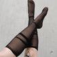 Gothic Socken, schwarze Netzsocken, schwarze Netzkniestrümpfe, feine Netzkniestrümpfe, mesh Kniestrümpfe, Gothic Kniestrümpfe