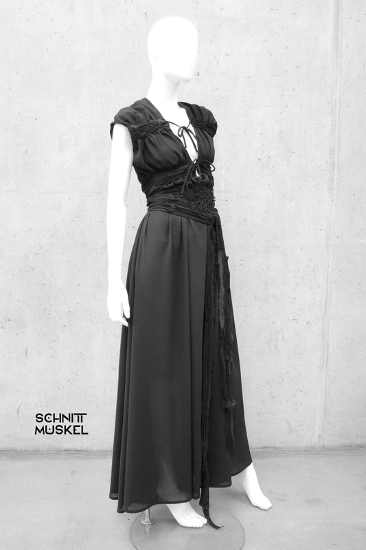 Schwarzes Abendkleid, Gothickleid, darkavantgarde Kleid, darkwear, altweardress, darkavantgardedress, destroyeddress,, gothicdress,