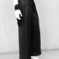 schwarze Leinensommerhose, schwarze Leinenhose, Gothic Sommerhose, Leinenhose mit weitem Bein, darkavantgarde Hose, darkavantgarde Mode
