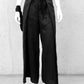 schwarze Leinensommerhose, schwarze Leinenhose, Gothic Sommerhose, Leinenhose mit weitem Bein, darkavantgarde Hose, darkavantgarde Mode