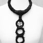 Unikat Halsschmuck, Textilschmuck, Pentagrammschmuck, darkavantgardeschmuck, Gothicschmuck, darkwear, dark cyberfashion