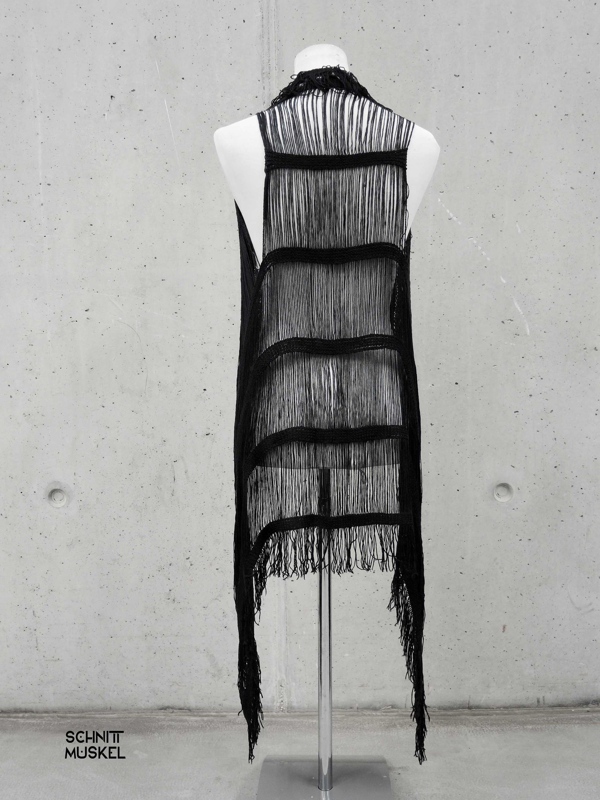 Gothicweste, Häckelweste, Netzweste, Netzumhang, destroyed fashion, destroyed Oberteil