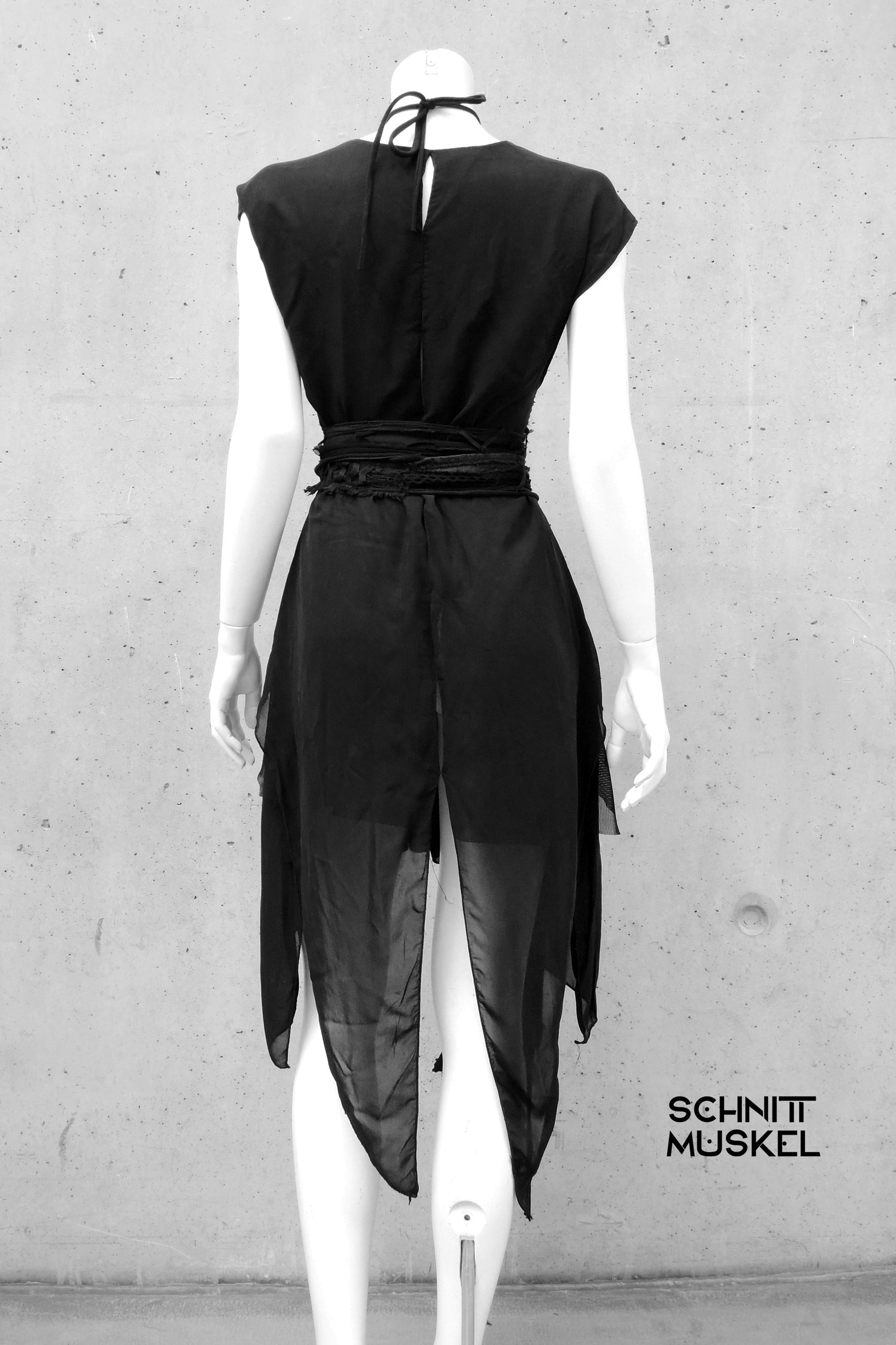 Gothickleid, darkavantgarde, Gothic Tunika, variables schwarzes Kleid