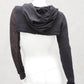 cropped pullover, Kurzpulli, cropped Pullover mit Kapuze, Gothicmode, postapokalyptische Mode, Kapuzenpullover cropped