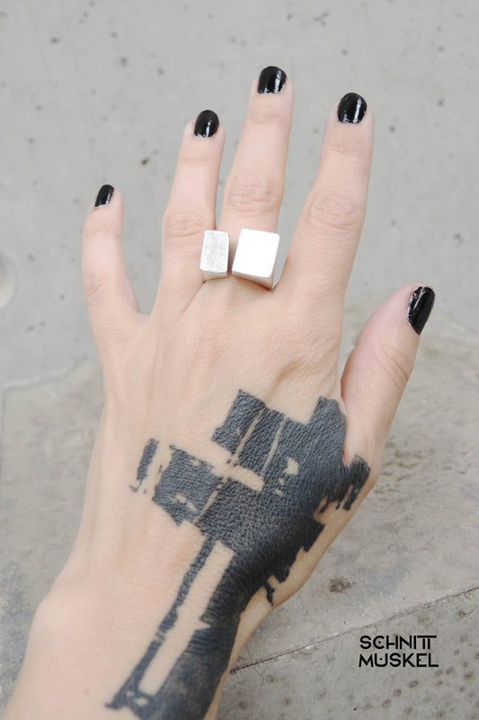 Ring Kubus, avantgarde Ring, darkavantgarde Schmuck