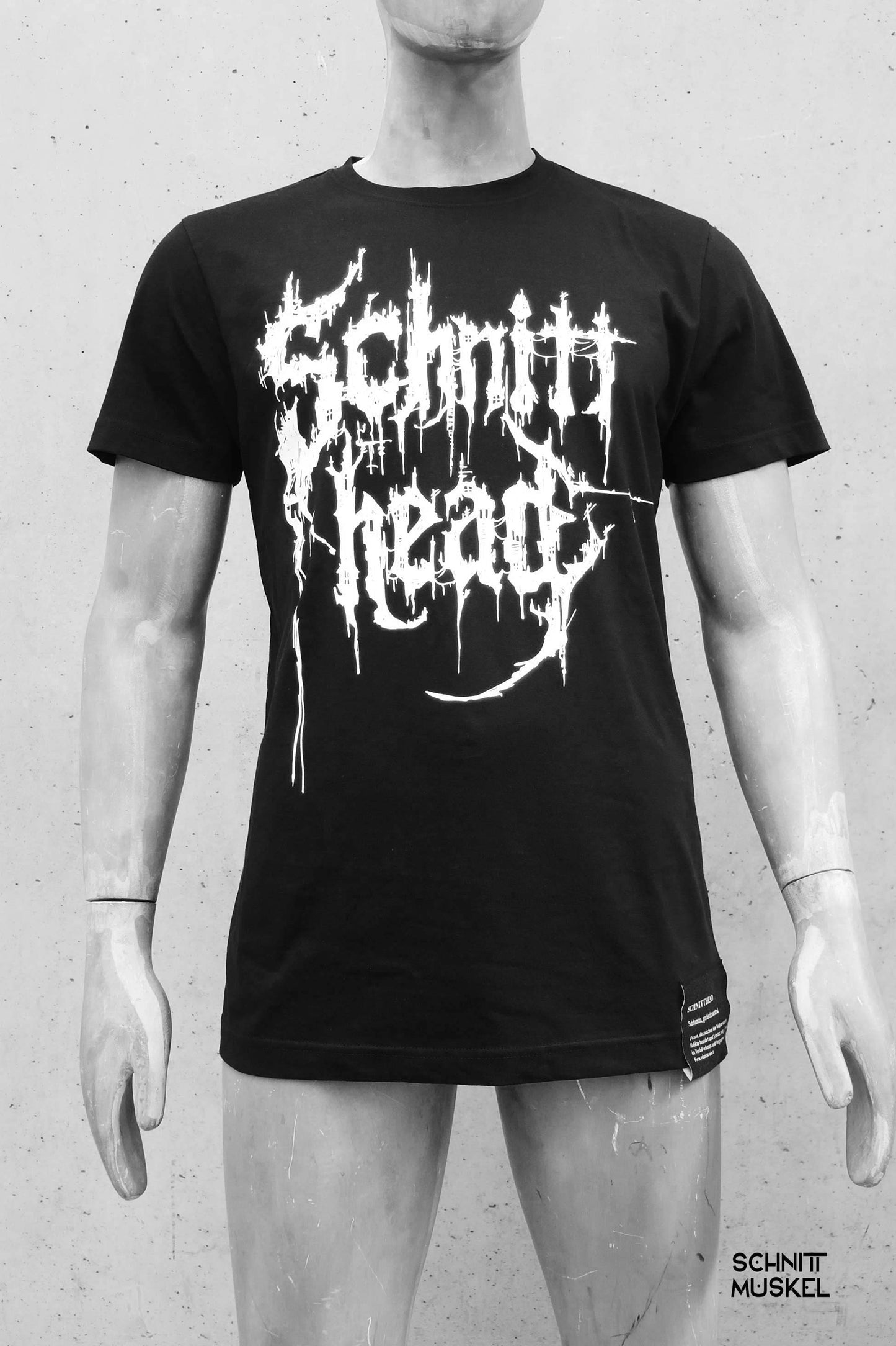 Schnitthead, Schnittmuskel T-Shirt, darkwear, darcyberfashion, Gothicshirt, Raveshirt, Gothic T-Shirt für Herren, postapokalyptisches Shirt, Black Metal Shirt