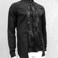 darkavantgarde shirt, darkwear, Gothichemd, Gothicmode für Herren, schwarzes Hemd mit Stehkragen, Stagewear