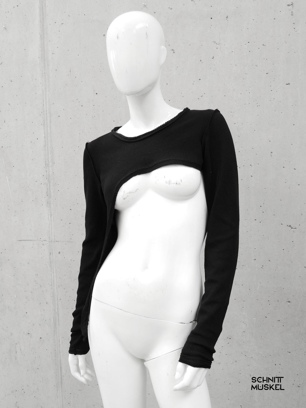 ultra cropped pullover, kurzer Pullover, asymmetrische darkavantgarde Pullover, Gothic Pullover