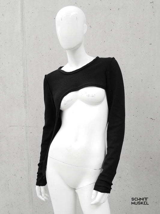 ultra cropped pullover, kurzer Pullover, asymmetrische darkavantgarde Pullover, Gothic Pullover