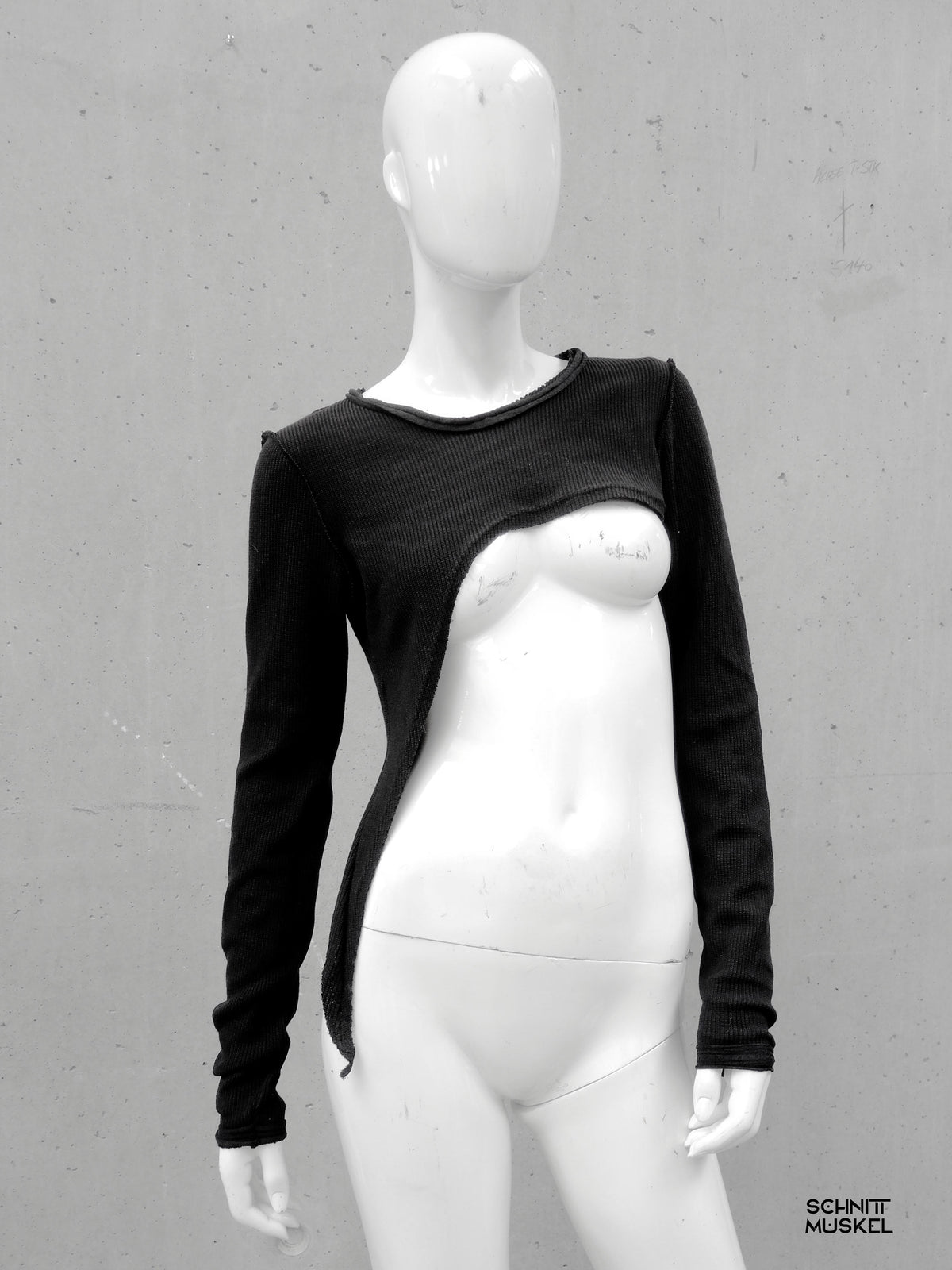 ultra cropped pullover, kurzer Pullover, asymmetrische darkavantgarde Pullover, Gothic Pullover