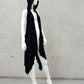 Kapuzenweste, lange Weste, Gothicmode, rückenfreue Weste, rückenfreies Kleidungsstück, rückenfreie Jacke, darkavantgarde Mode