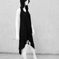 rückenfreies Kleid, rückenfreies Freizeitkleid, postapokalyptisches Kleid, Kapuzenkleid, Kleid mit Kapuze, schwarzes Kleid, darkavantgarde Kleid, darkwear, postapokalyptische Mode