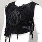 Distressed Weste, schwarze Weste Herren Damen, avantgarde Fashion, Techwear Germany, Schnittmuskel Design, handgefertigte Weste, Industrial Streetwear, Unisex Tactical Vest, Gothicmode, kinky Outfit, Gothicweste, postapokayptische Mode