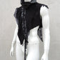 postapokalyptisches Oberteil darkavantgardemode, Gothicmode, aussergewöhnliche Gothicmode, Gothicoberteil, Upcycling Oberteil, Avantgarde Mode, Rick Owens Stil, Asymmetrisches Top, Schwarzes Designer Oberteil, Unikat Kleidung, Nachhaltige Mode, Handmade Fashion, Industrial Fashion, Darkwear, Post Apocalyptic Fashion, Avantgarde Fashion Deutschland, SCHNITTMUSKEL Karlsruhe, Genderless Fashion, Dekonstruierte Mode