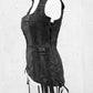 Korsage, schwarze Korsage, Gothickorsage, darkavantgarde Korsett, darkavantgarde Korsage, Unikatkorsage, postapokalyptische Korsage