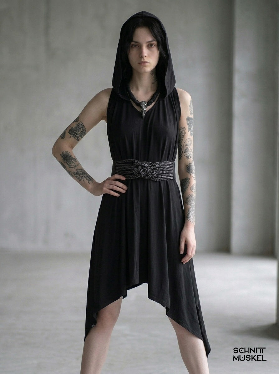 geflochtener schwarzer Gürtel, Gothicgürtel, Flechtgürtel, schwarzer breiter Gürtel, darkavantgade Mode, darkwear