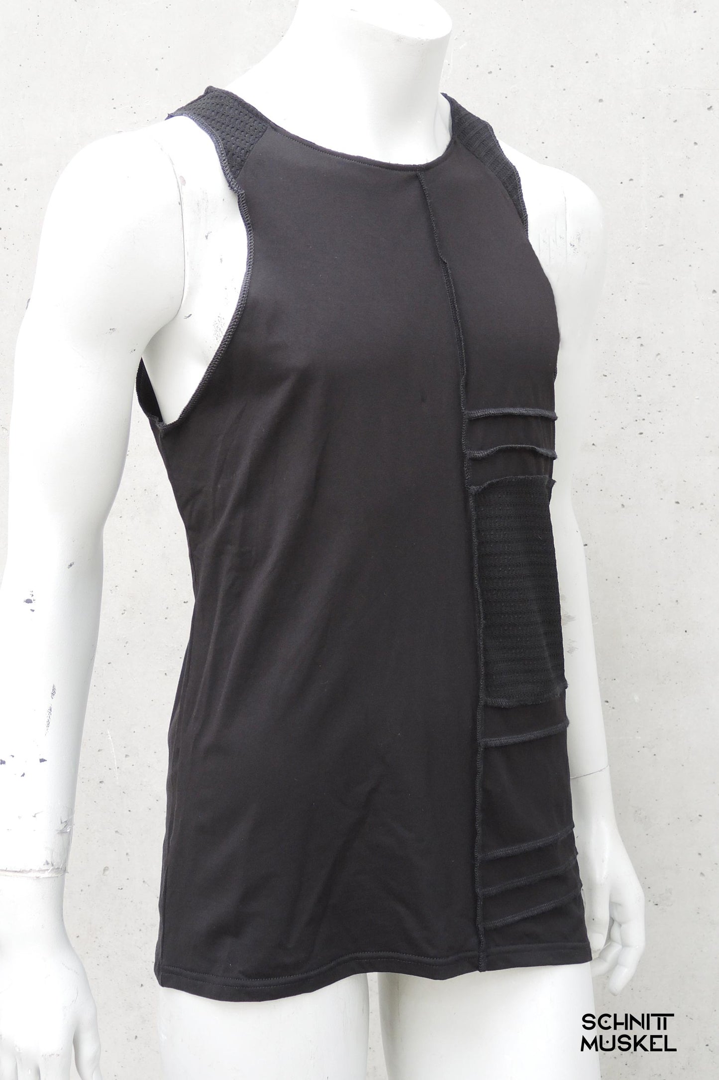 ärmellosos Gothic Shirt, Gothic Shirt für Herren, darkwear, darkavantgarde Mode, Ravefashion, technostyle