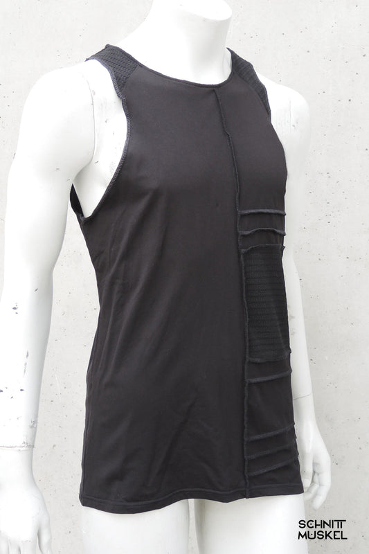ärmellosos Gothic Shirt, Gothic Shirt für Herren, darkwear, darkavantgarde Mode, Ravefashion, technostyle