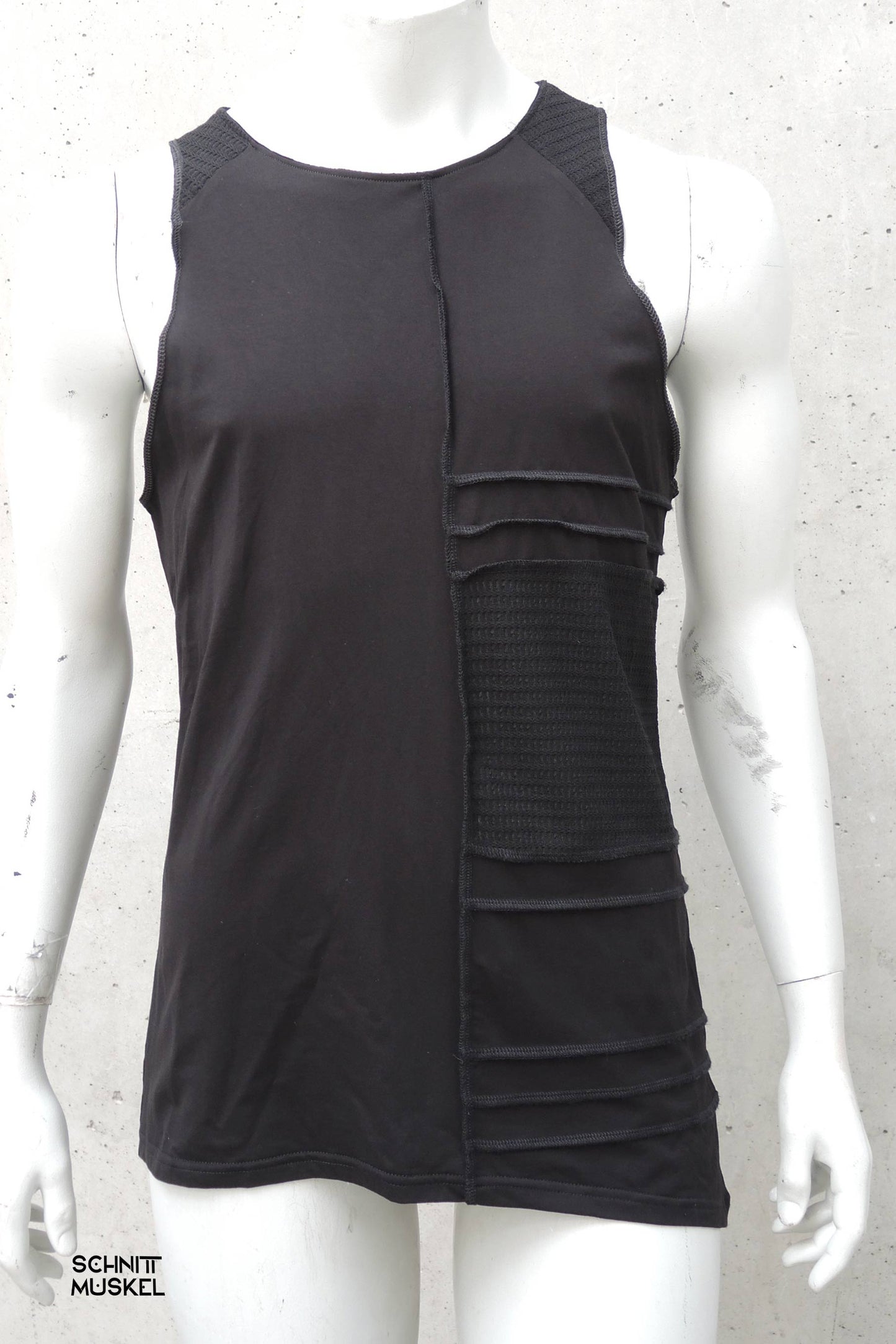 ärmellosos Gothic Shirt, Gothic Shirt für Herren, darkwear, darkavantgarde Mode, Ravefashion, technostyle