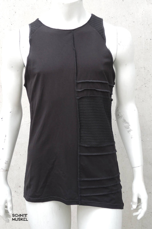 ärmellosos Gothic Shirt, Gothic Shirt für Herren, darkwear, darkavantgarde Mode, Ravefashion, technostyle