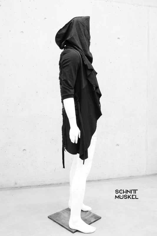 Gothiccardigan, postapokalyptische Mode, darkwear, dunkle Mode, Gorhic Mode, wastelandfashion, Gorhicjacke, Kapuzencardigan