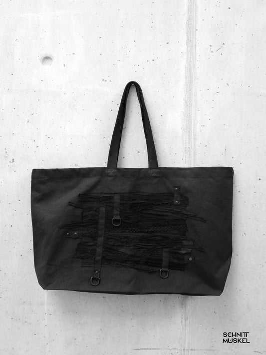 grosser Shopper, große Tasche, riesige schwarze Tasche, Gothic Shopper, Tasche destroyed, Shopper Schwarz