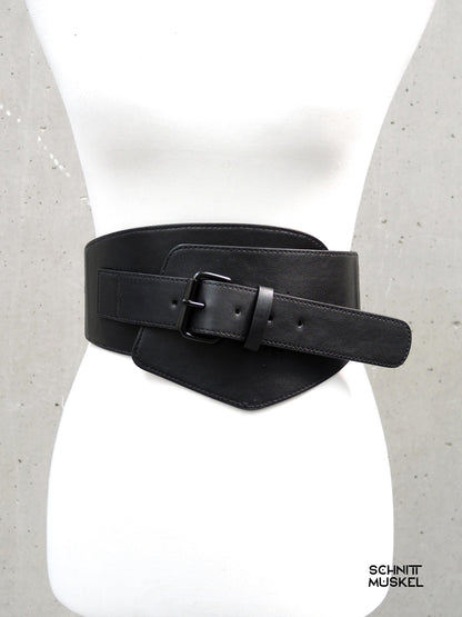 Darkavantgarde Gürtel, breiter schwarzer Gürtel im Darkavantgarde STil, Gothicgürtel
