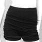 Hotpants, schwarze Hotpants, kurze Radlerhose, schwarze grothic panty, darkwear, cyberfashion, darkcyberfashion, kurze Gothichose