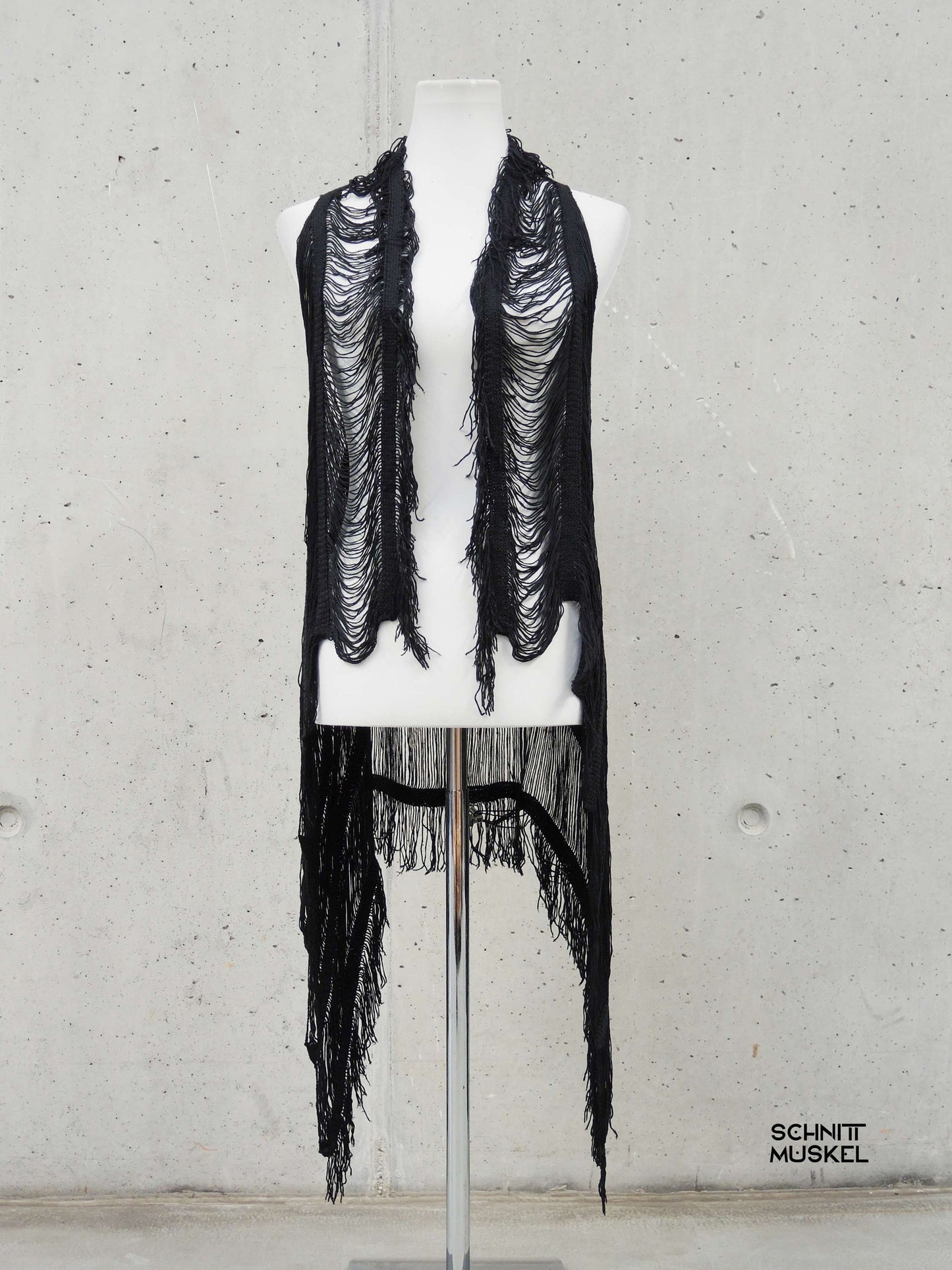 Gothicweste, Häckelweste, Netzweste, Netzumhang, destroyed fashion, destroyed Oberteil