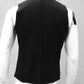schwarze asymmetrische Weste, darkavantgarde Weste, darkwear, Gothicmode für Herren, Gothicweste für Herren,