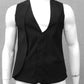 schwarze asymmetrische Weste, darkavantgarde Weste, darkwear, Gothicmode für Herren, Gothicweste für Herren,