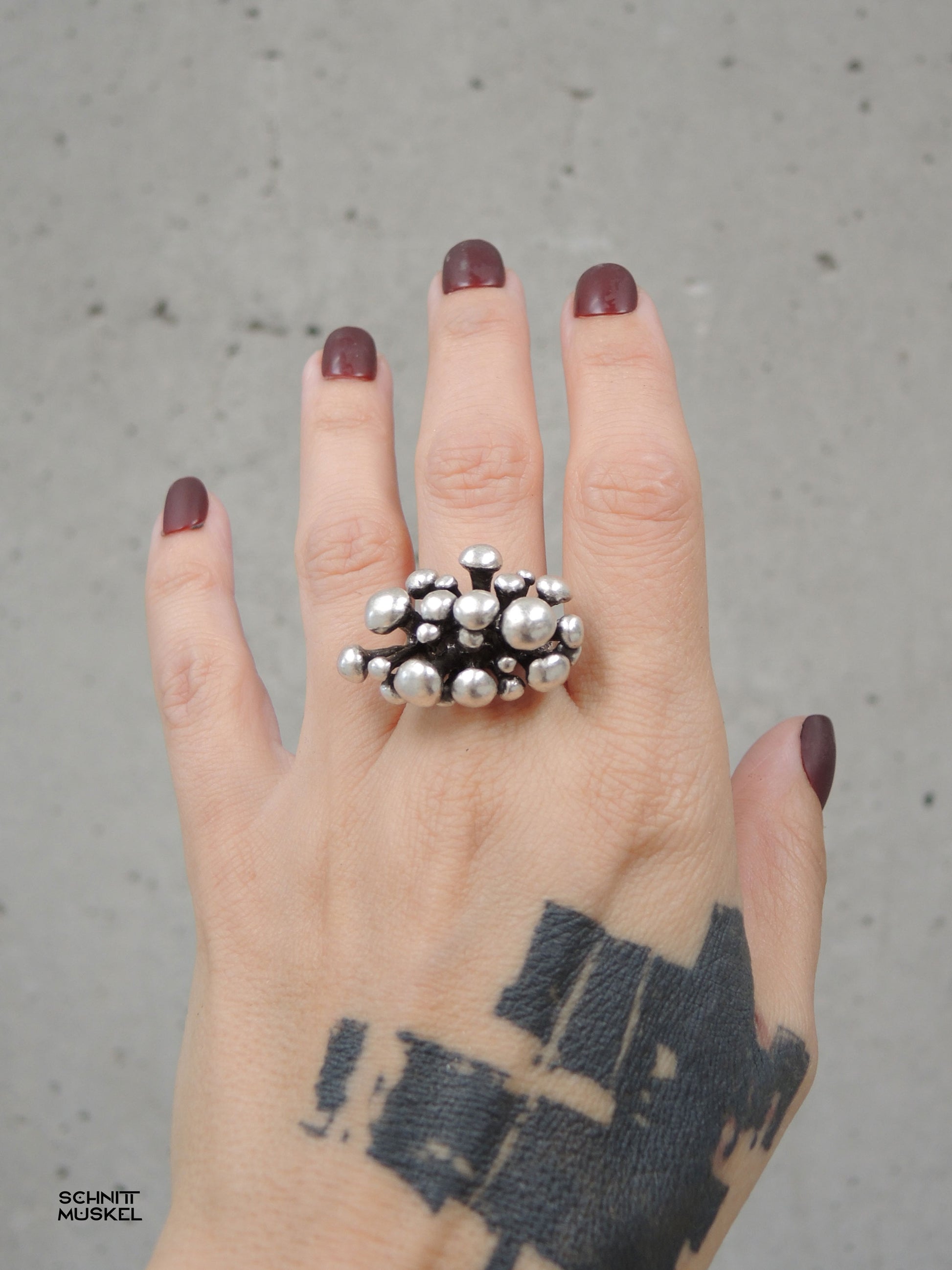 darkavantgarde Ring, Pilzring, Gothicschmuck, Pilzschmuck