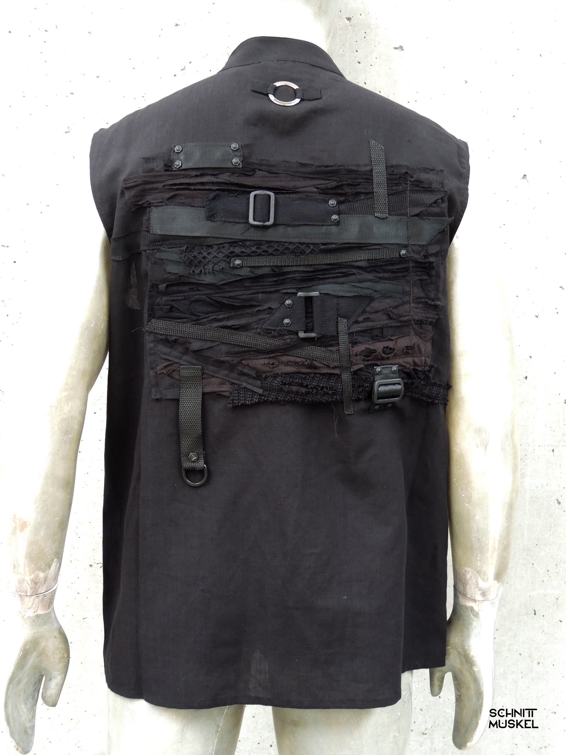 Cyberhemd, Gothichemd ärmellos, ärmelloses Hemd, Tanktop Cyberstyle, Gothicmode für Herren, darkwear, darkavantgarde, ärmelloses Hemd schwarz