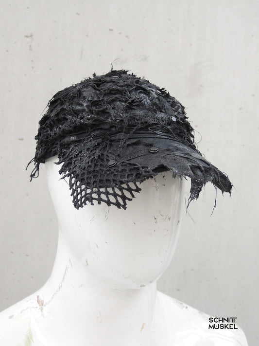unikatmütze, Unikatcap, Custom Cap, aussergewönliche Basketball Mütze, Gothicmütze, Gothiccap, postapokalyptische Cap, Darkwear, darkcyberstyle, darkcyber Mütze