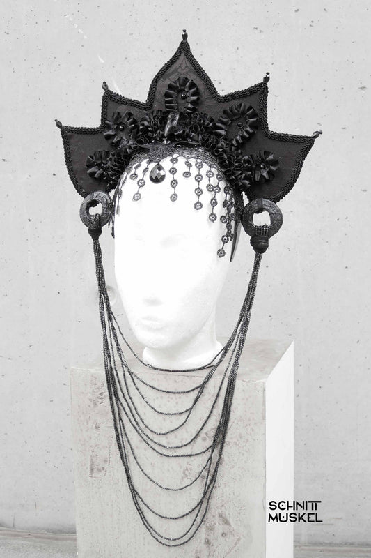 Headdress, Gothicheaddress, Kopfschmuck, Gothic Kopfschmuck, Kopfschmuck mit Rabenschädel