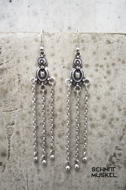 Ohrringe tribal, Ohrringe lang, Gothicohrringe, Gothic Ohrschmuck, tribaldance Ohrschmuck, orientalische Ohrringe, 
