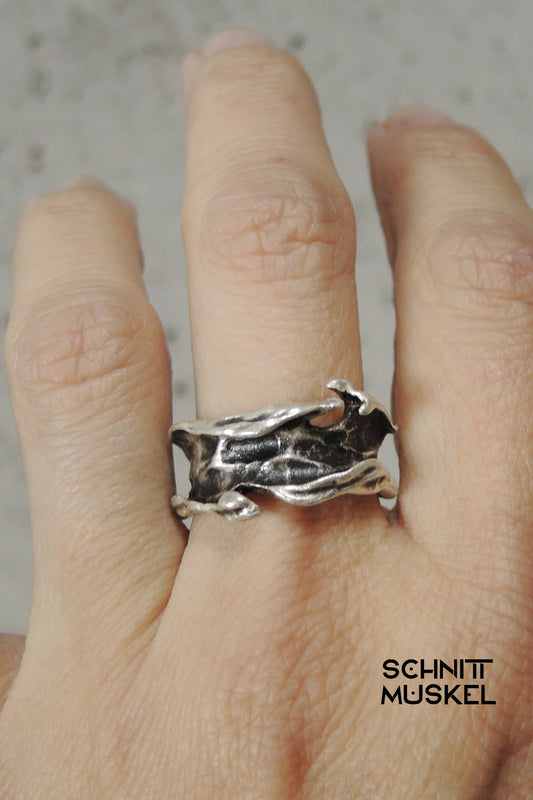 darkavantgarde Ring, avantgarde Ring, darkavantgarde Silberschmuck, nicht allergener Schmuck