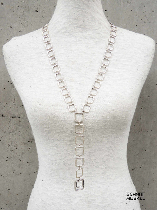 Y-Kette, lange Halskette langer Halsschmuck, nicht allergener Schmuck, dankravanrgarde Schmuck, avantgarde Schmuck